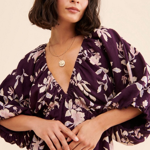 Free People Portia Printed Long Sleeve Mini Dress - Picture 7 of 8